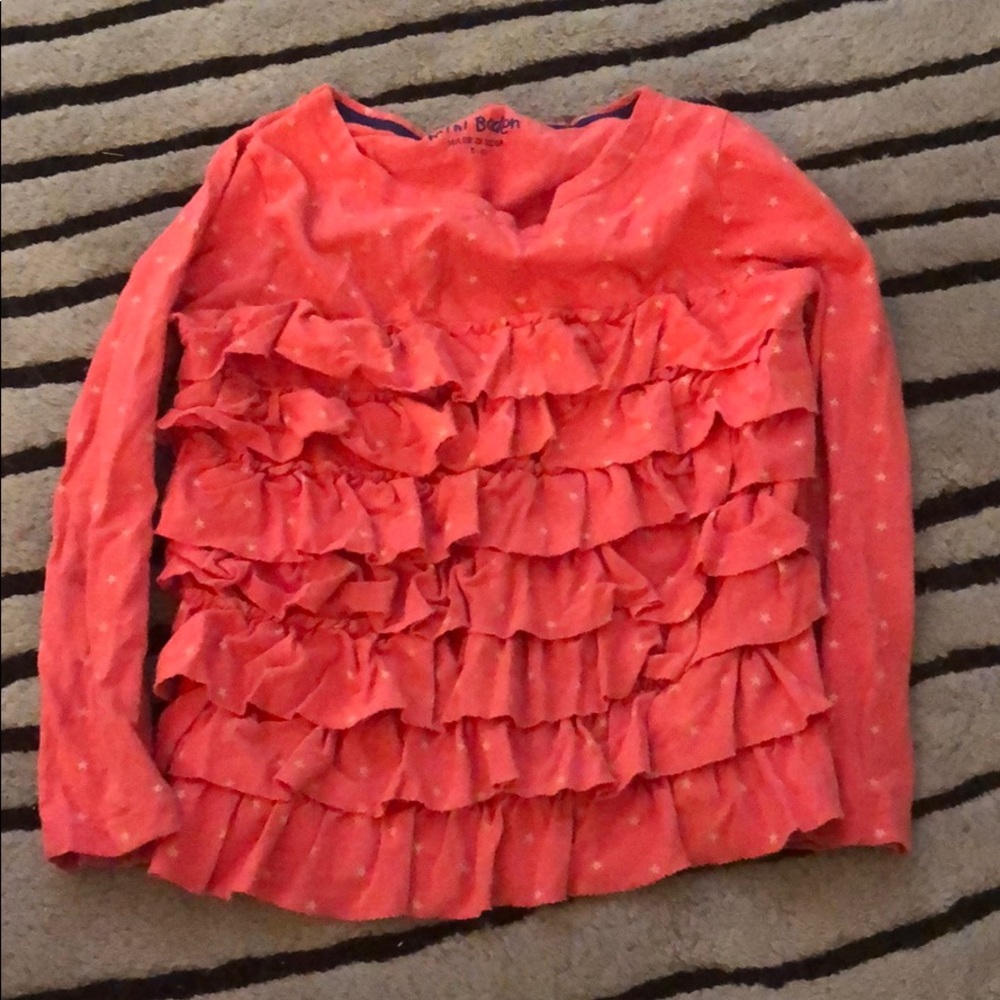 Mini Boden Ruffle Long Sleeve TShirt